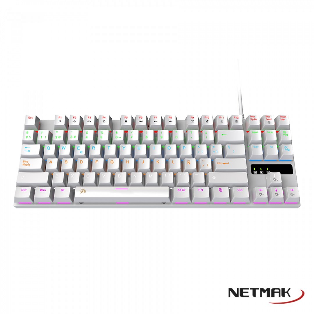 TECLADO MECANICO GAMER FORMATO 80% NM-SKILL BLANCO 
NETMAK